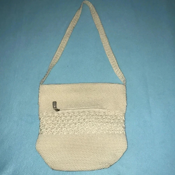 WORTHINGTON crocheted weave boho handbag zipper closures size 12 X 12 - Picture 1 of 8